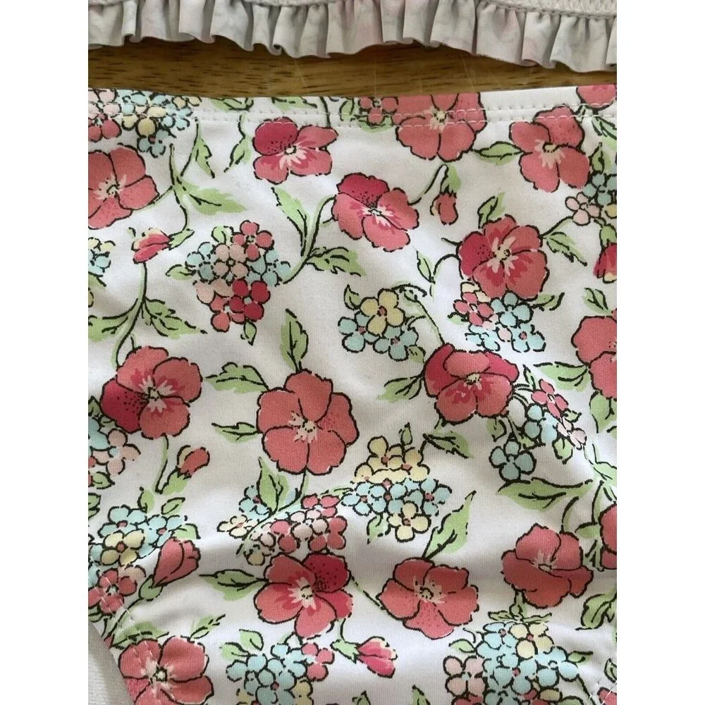 Janie And Jack Bikini Swim Suit Girls‎ Size 18 Smocked Floral Garden Pink